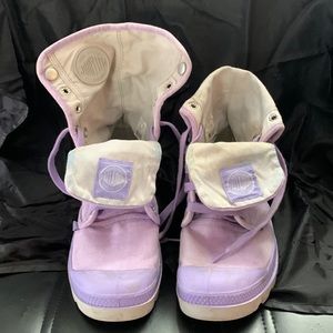 Slightly worn Palladium high tops.